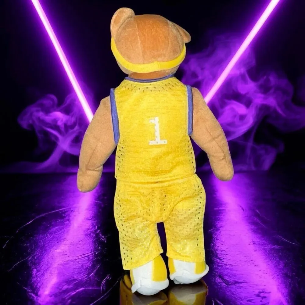 BJ Toy Company Basketball Bear Plush Lakers Yellow/Purple Colord Uniform Stuffed